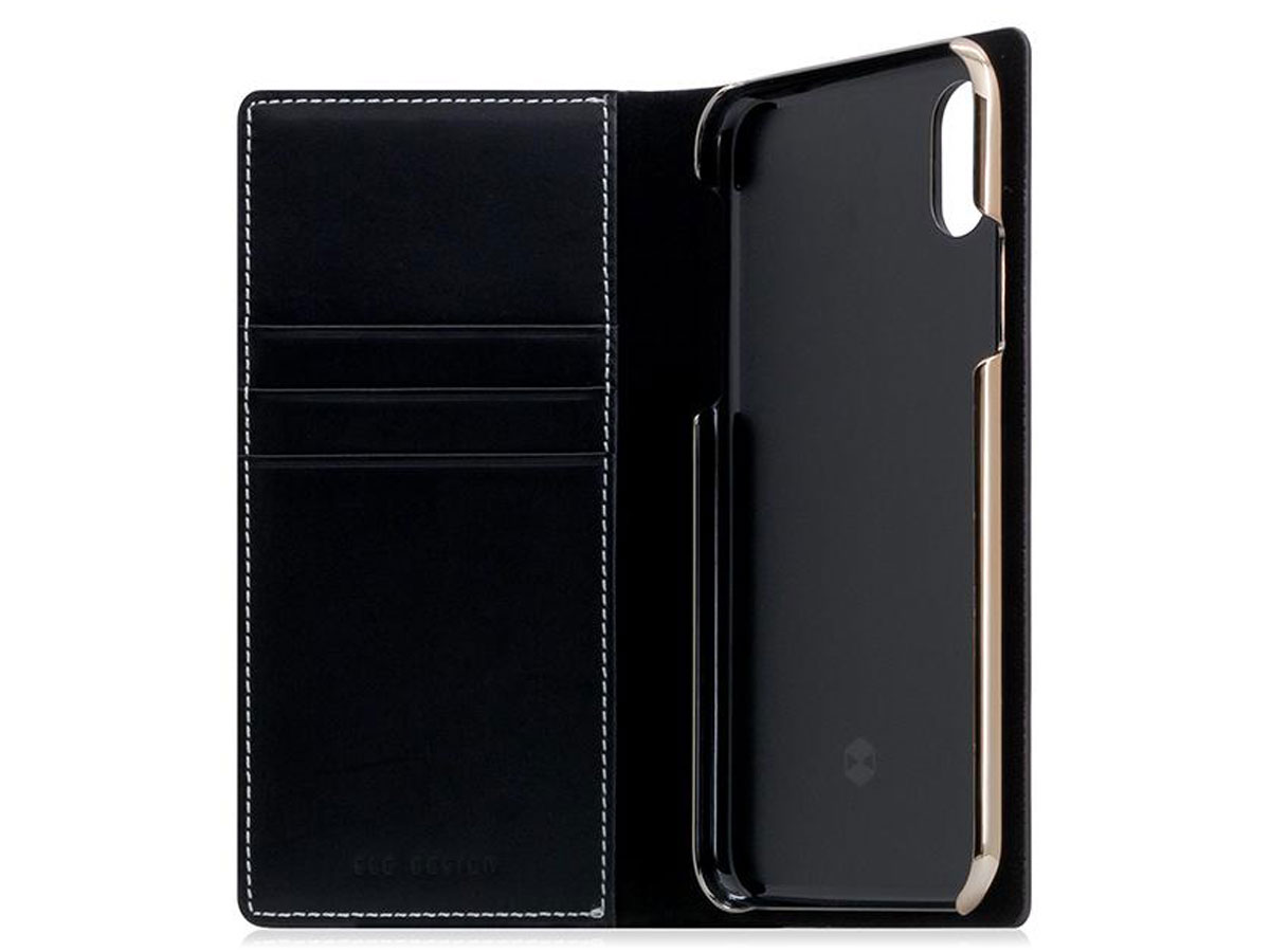 SLG D7 Buttero Leather Case Zwart - iPhone X/Xs hoesje