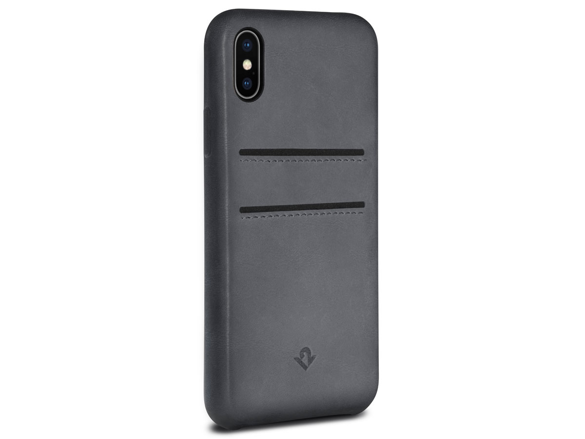 Twelve South Relaxed Leather Grey - iPhone X/Xs hoesje