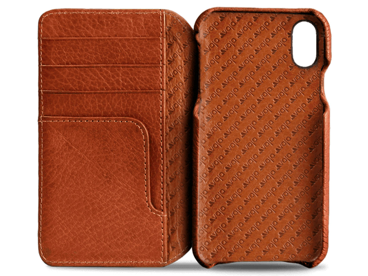 Vaja Wallet Agenda Case Cognac - iPhone X/Xs Hoesje Leer