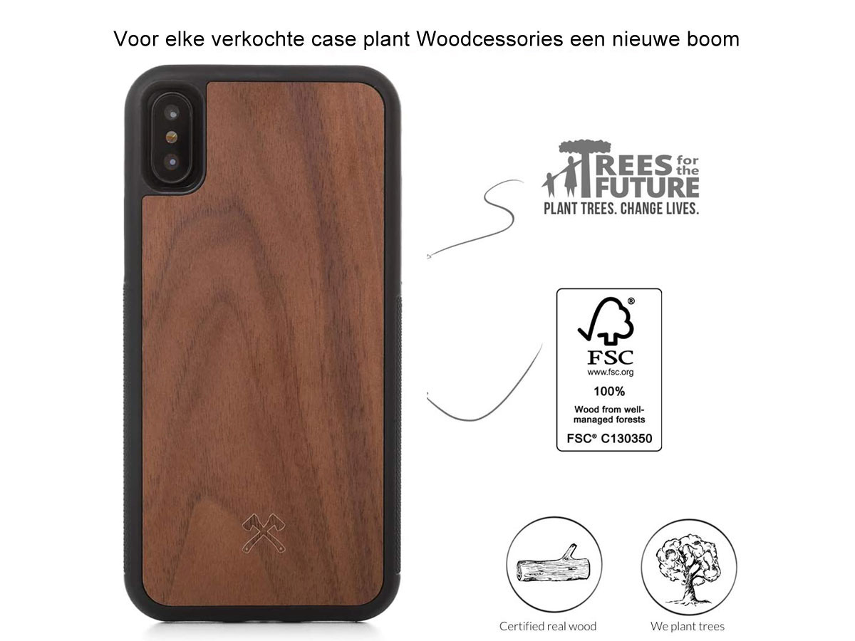 Woodcessories EcoCase Bumper Walnut - iPhone X/Xs hoesje