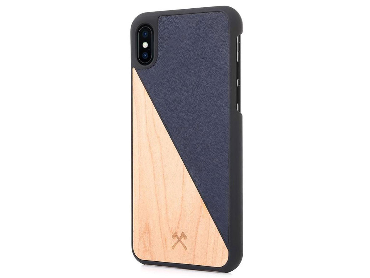 Woodcessories EcoSplit Blauw - Houten iPhone X/Xs hoesje