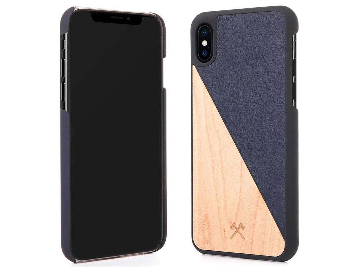 Woodcessories EcoSplit Blauw - Houten iPhone X/Xs hoesje