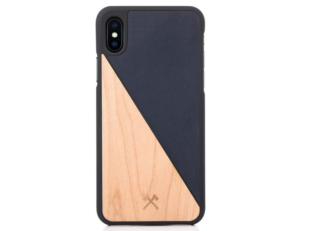 Woodcessories EcoSplit Blauw - Houten iPhone X/Xs hoesje