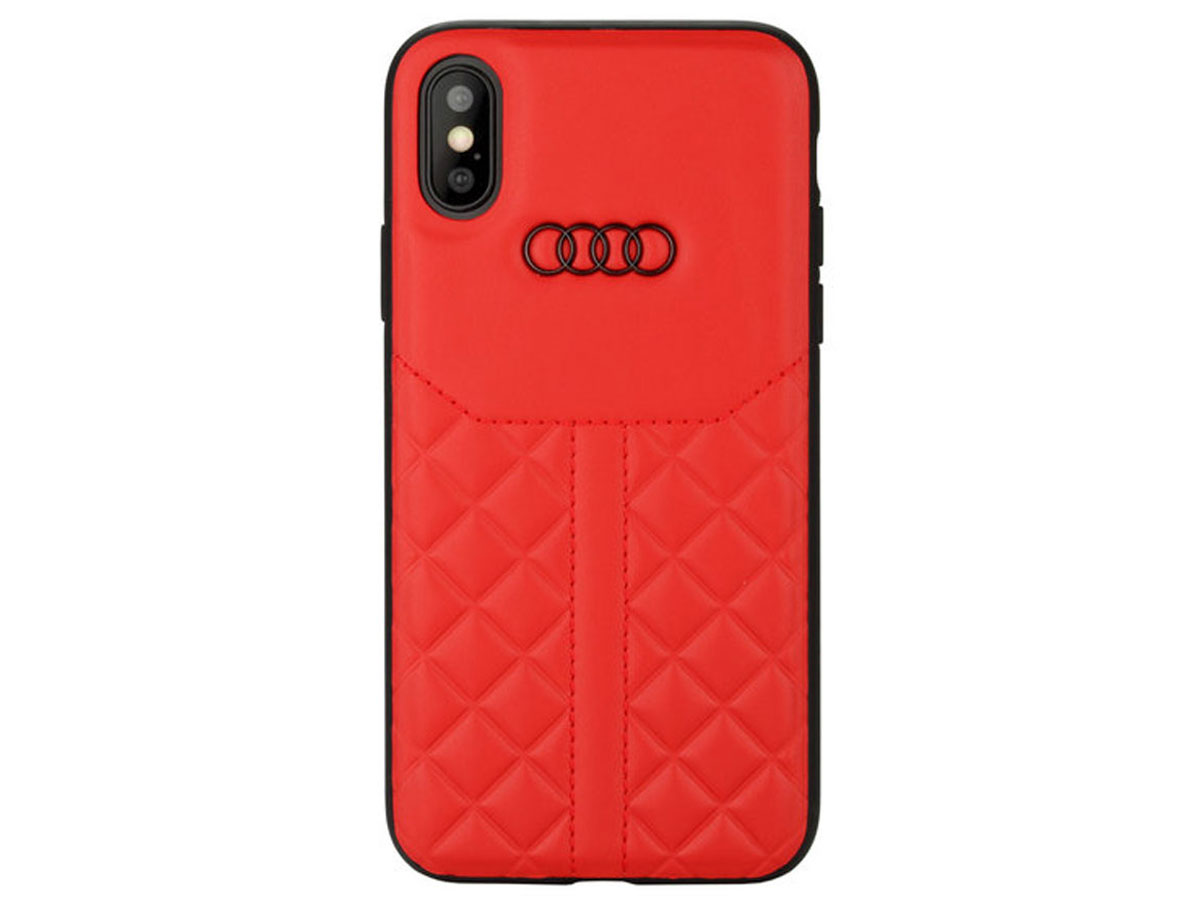 Audi Q8 Series Case Rood Leer - iPhone XR hoesje