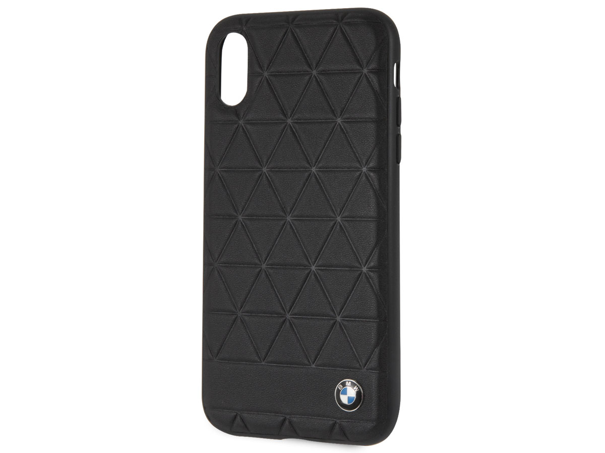 BMW Hexagon Case Zwart Leer - iPhone XR hoesje