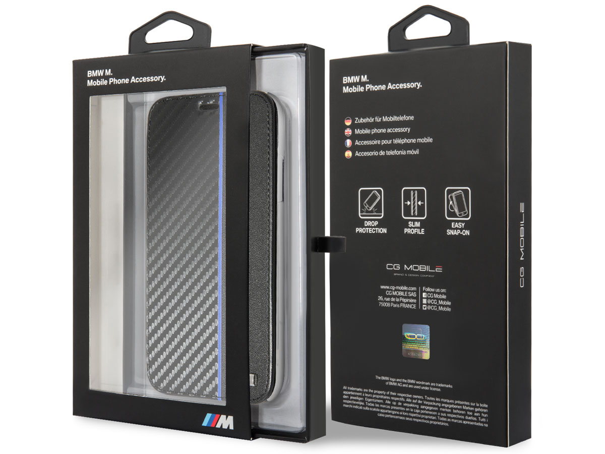 BMW M Sport Flip Case Blauw - iPhone XR hoesje