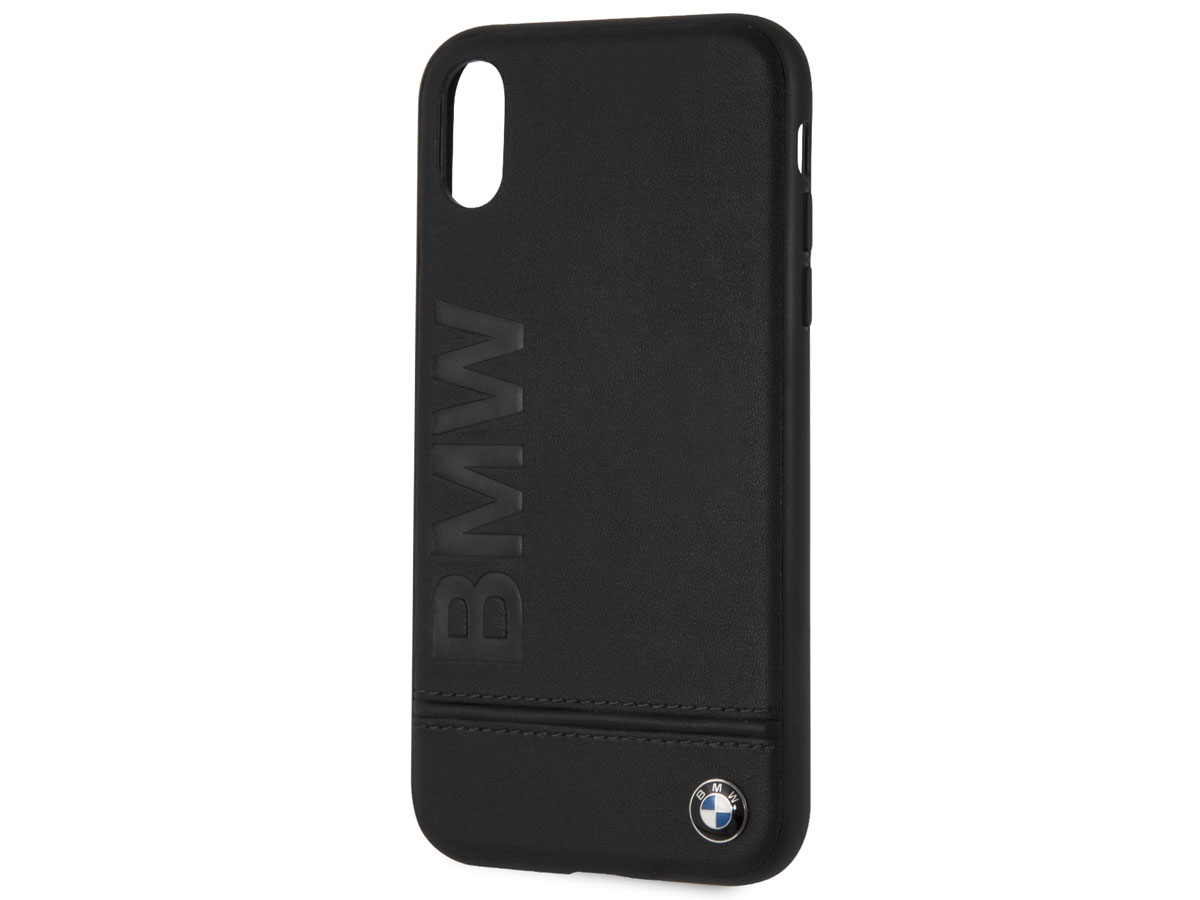 BMW Signature Case Zwart Leer - iPhone XR hoesje