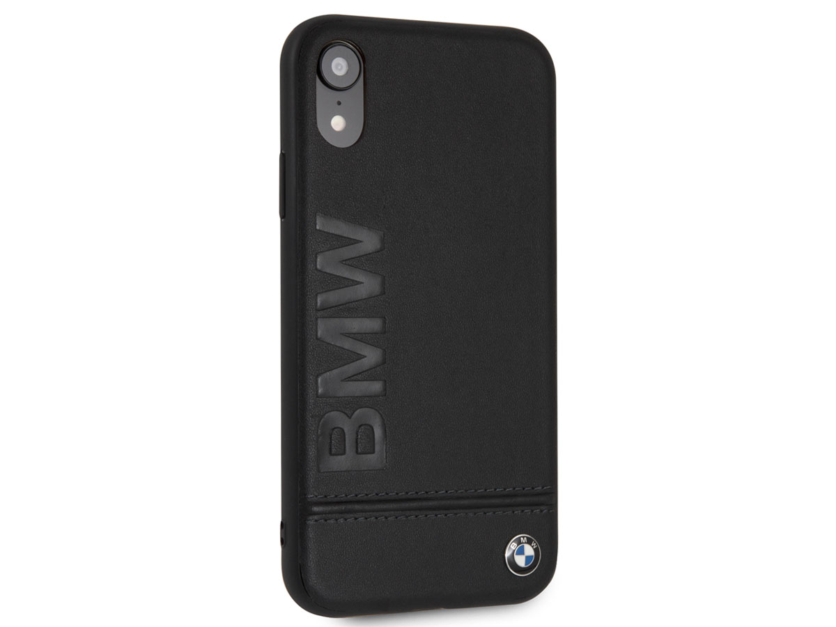 BMW Signature Case Zwart Leer - iPhone XR hoesje