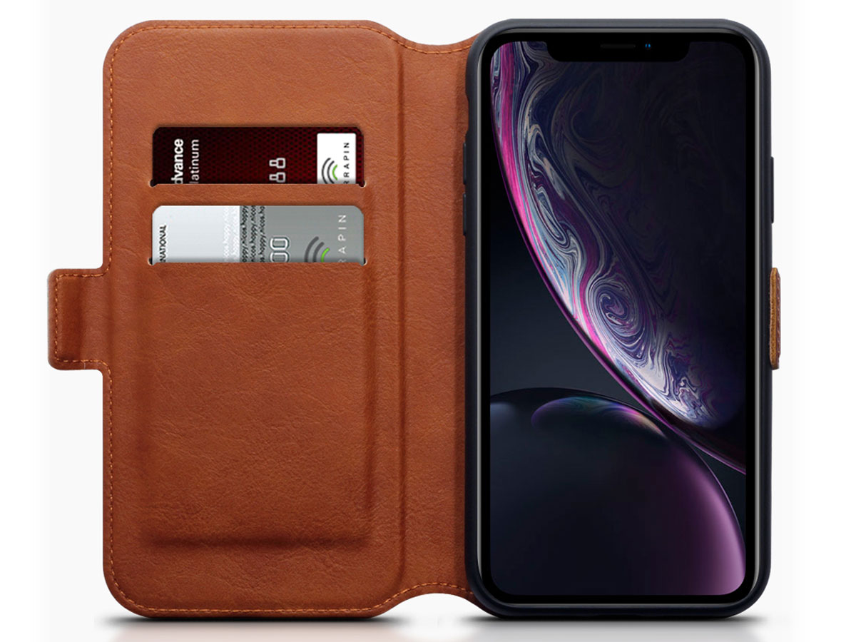 CaseBoutique Wallet Cognac Leer - iPhone XR hoesje