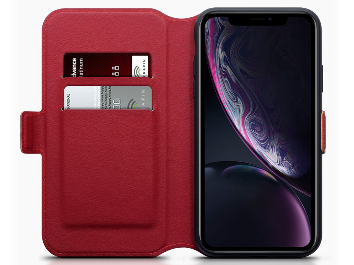 CaseBoutique Wallet Rood Leer - iPhone XR hoesje