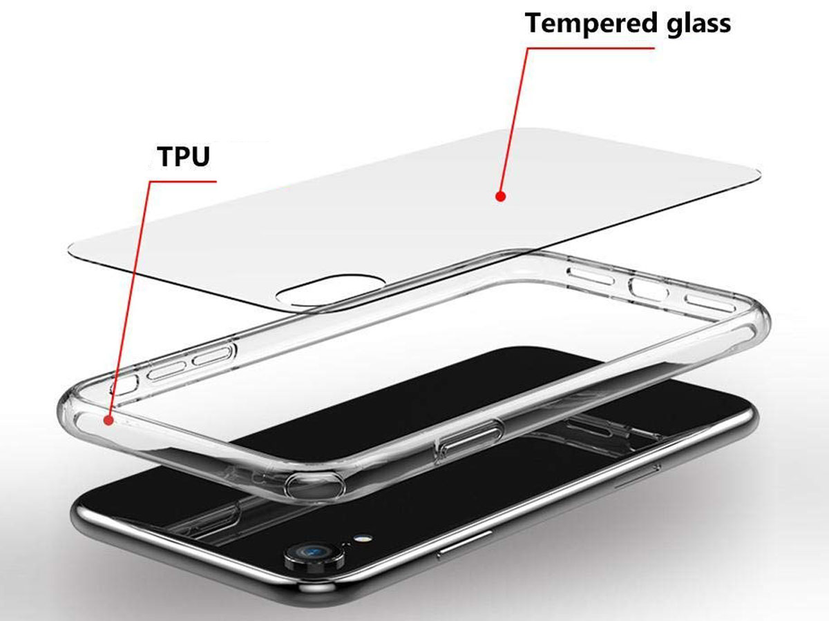 Crystal HD Tempered Glass Case - iPhone XR Hoesje
