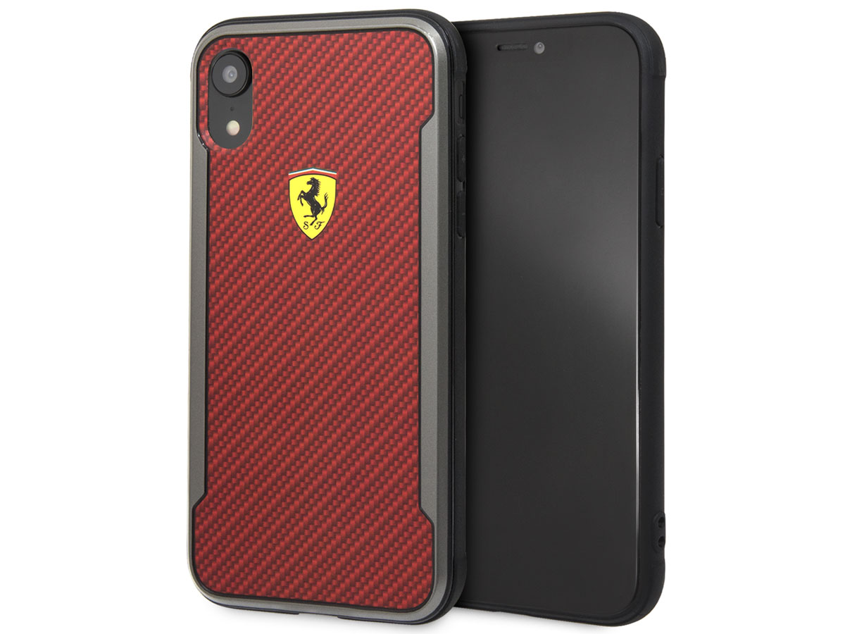 Ferrari Scuderia Carbon Hard Case Rood iPhone XR hoesje