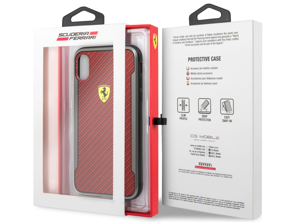 Ferrari Scuderia Carbon Hard Case Rood iPhone XR hoesje