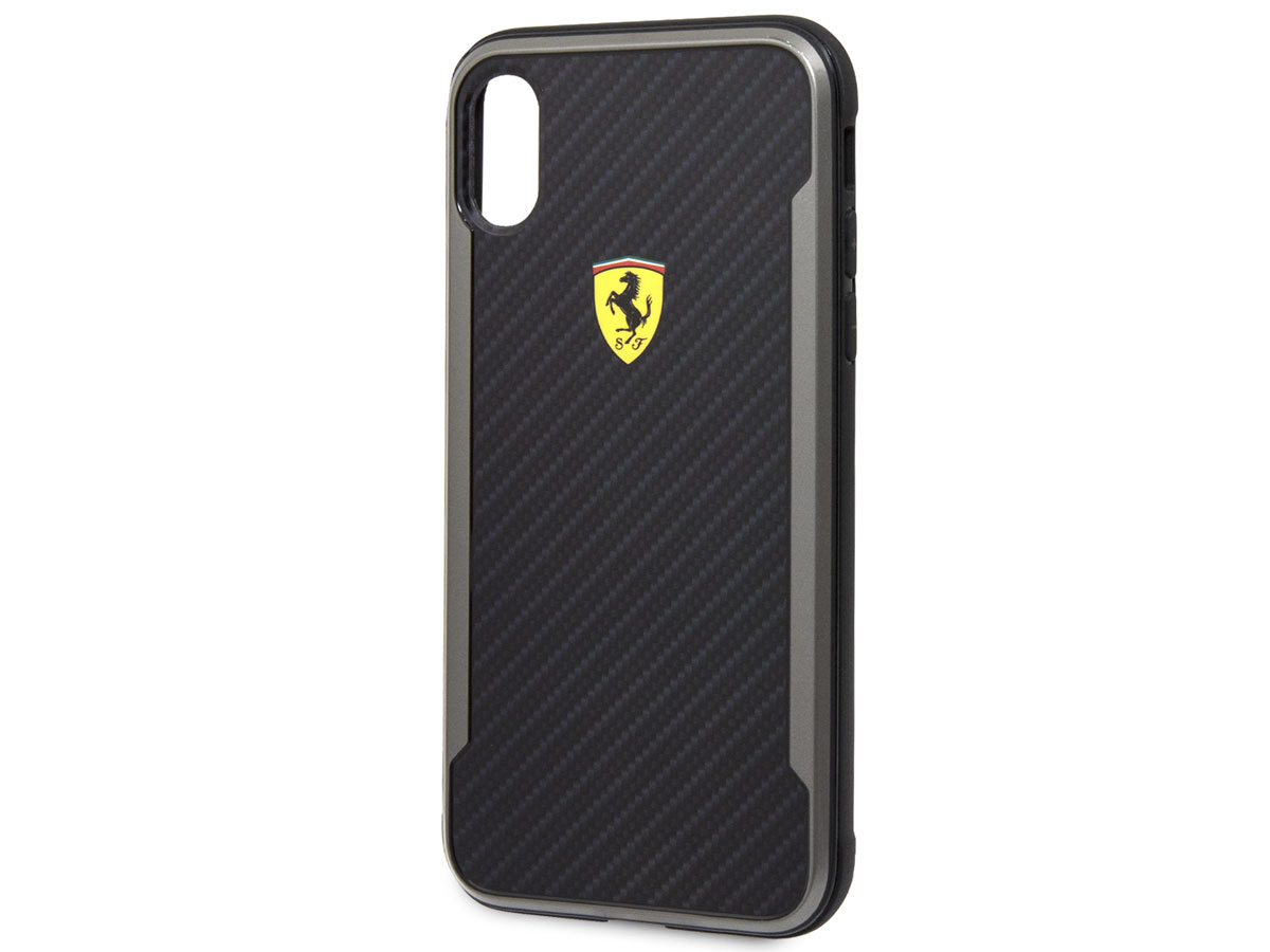 Ferrari Scuderia Carbon Hard Case Zwart - iPhone XR hoesje