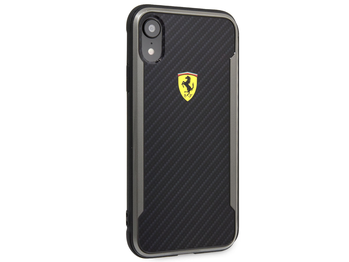 Ferrari Scuderia Carbon Hard Case Zwart - iPhone XR hoesje