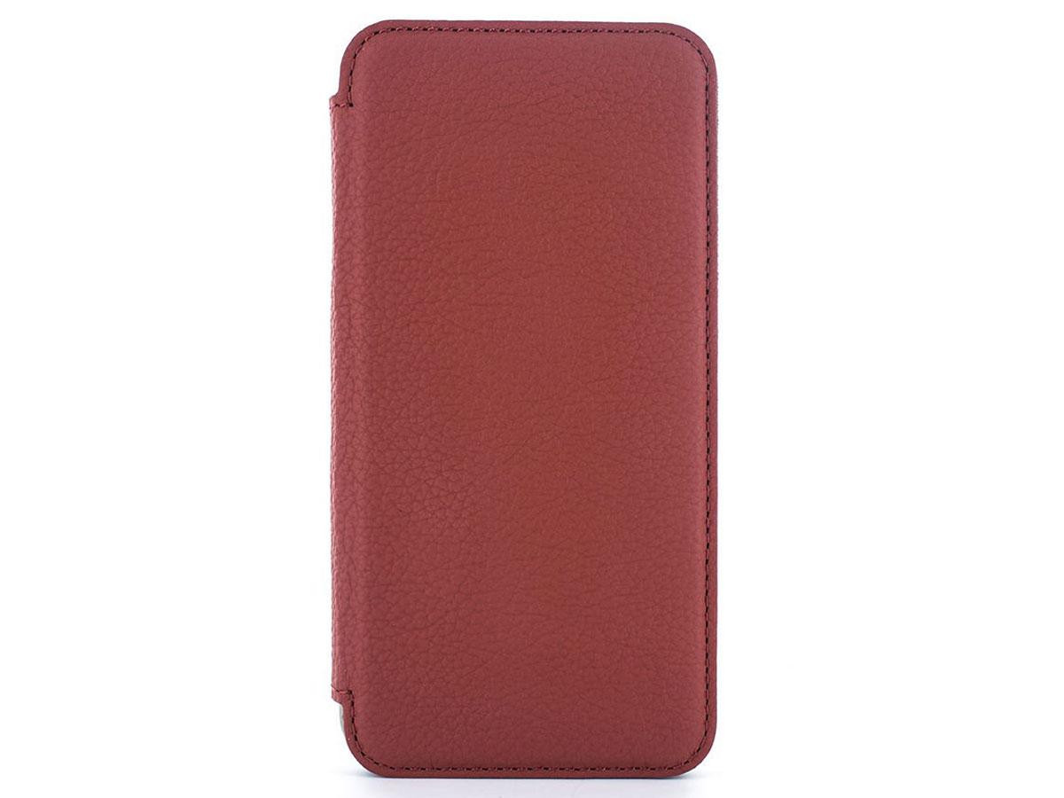 Greenwich Blake Folio Scarlet/Gunmetal - Leren iPhone XR hoesje