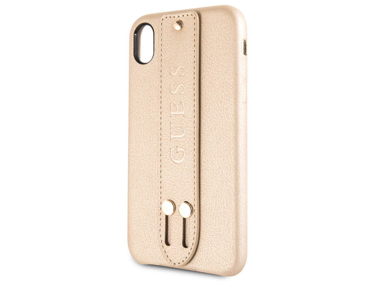 Guess Iridescent Strap Case Goud - iPhone XR hoesje