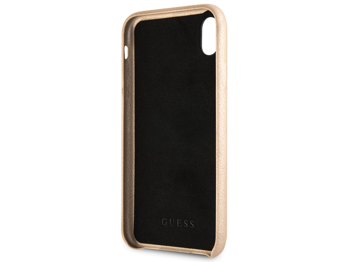 Guess Iridescent Strap Case Goud - iPhone XR hoesje