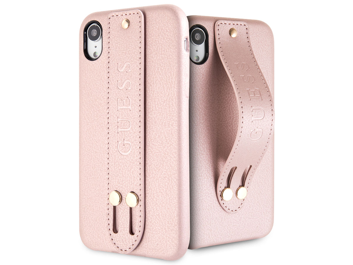 Guess Iridescent Strap Case Rosé - iPhone XR hoesje