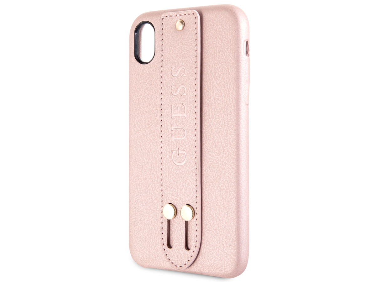 Guess Iridescent Strap Case Rosé - iPhone XR hoesje