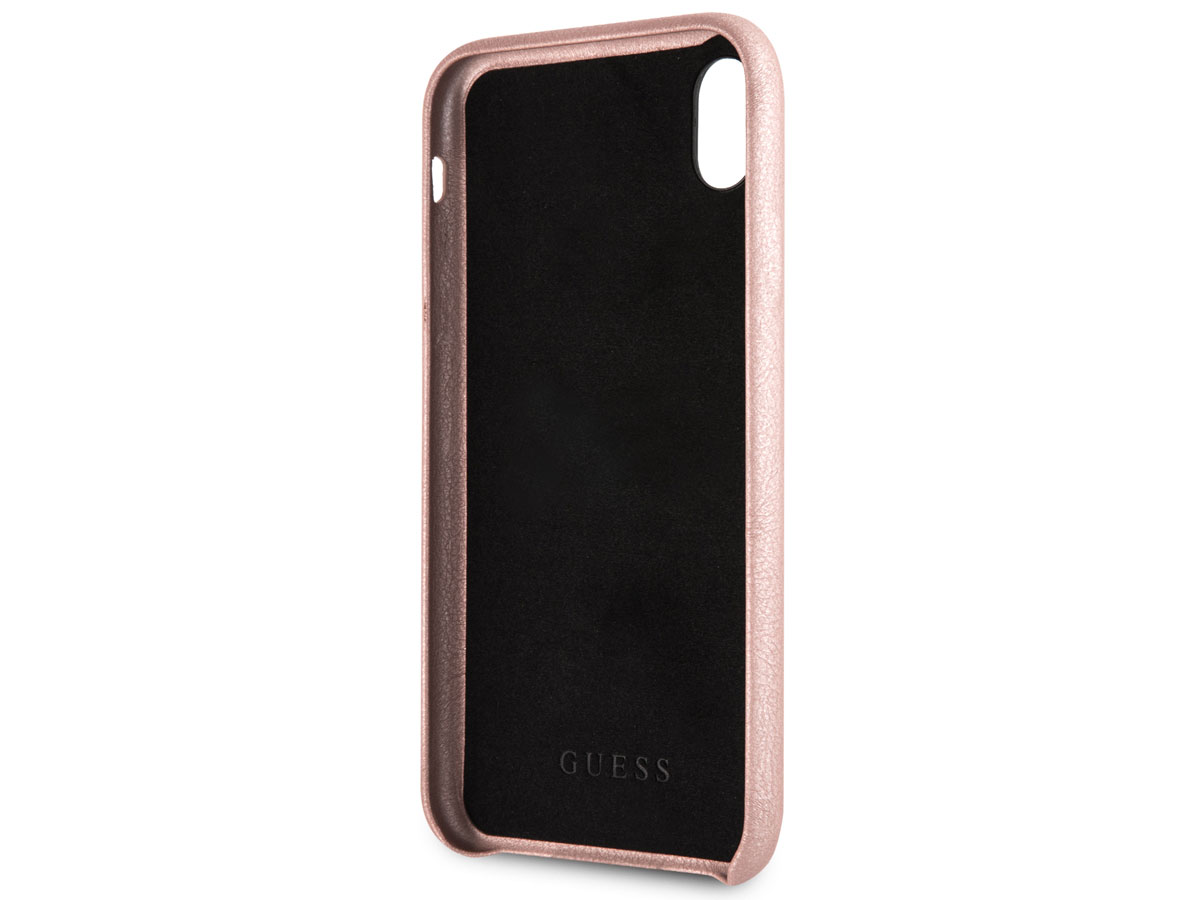 Guess Iridescent Strap Case Rosé - iPhone XR hoesje