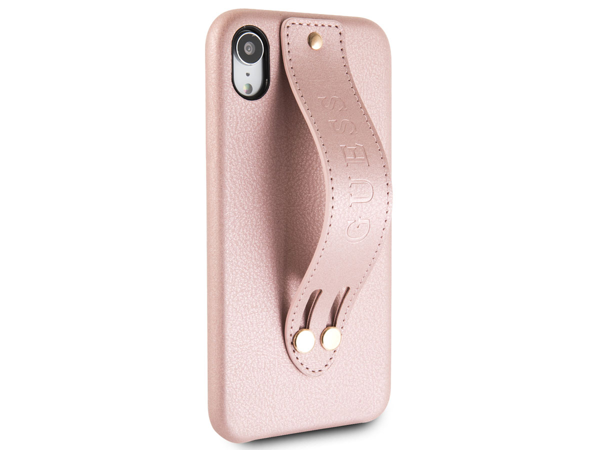 Guess Iridescent Strap Case Rosé - iPhone XR hoesje