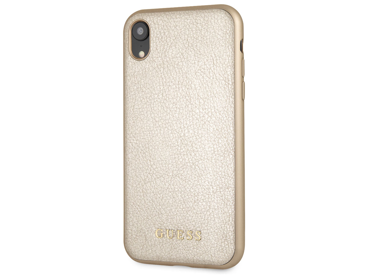 Guess Iridescent Case Goud - iPhone XR hoesje