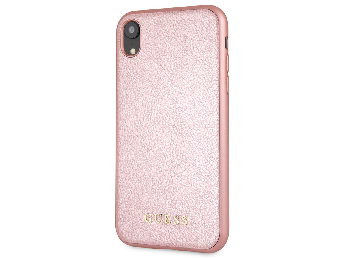 Guess Iridescent Case Rosé Goud - iPhone XR hoesje