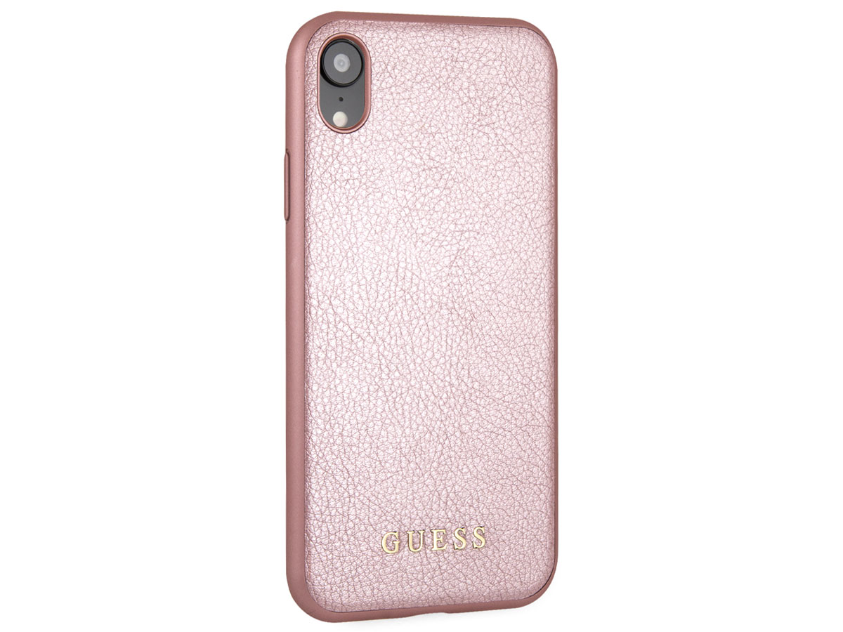 Guess Iridescent Case Rosé Goud iPhone XR hoesje
