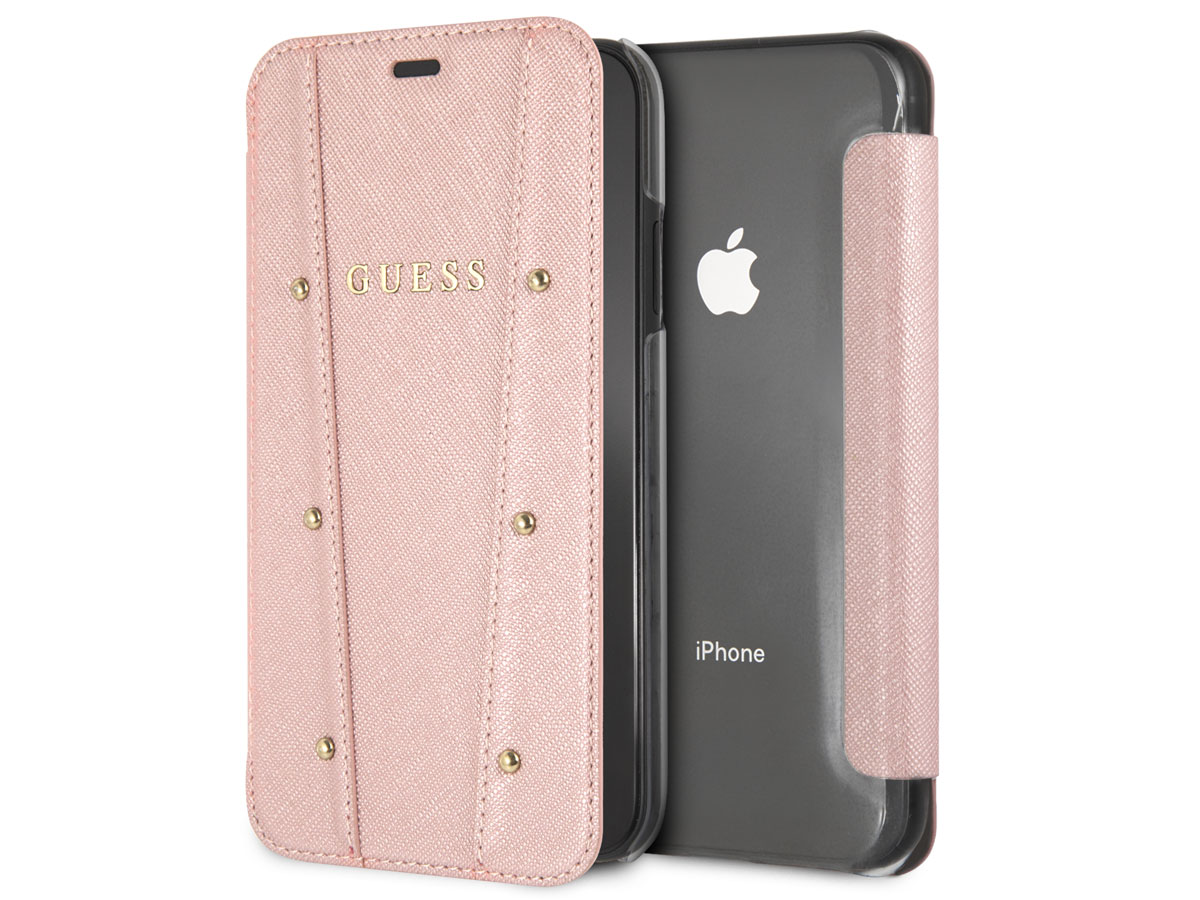 Guess Kaia Studs Bookcase Rosé - iPhone XR Hoesje