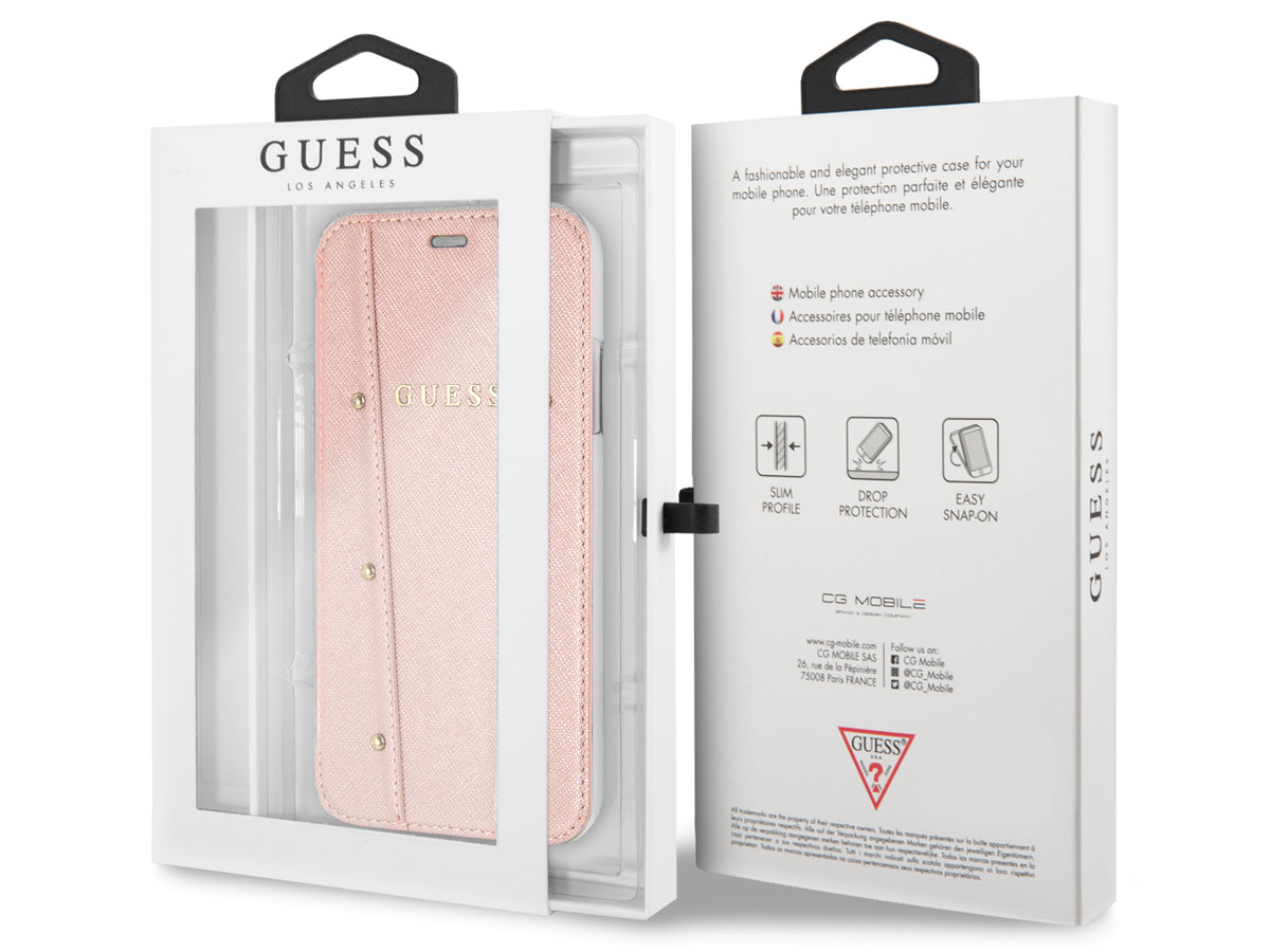 Guess Kaia Studs Bookcase Rosé - iPhone XR Hoesje