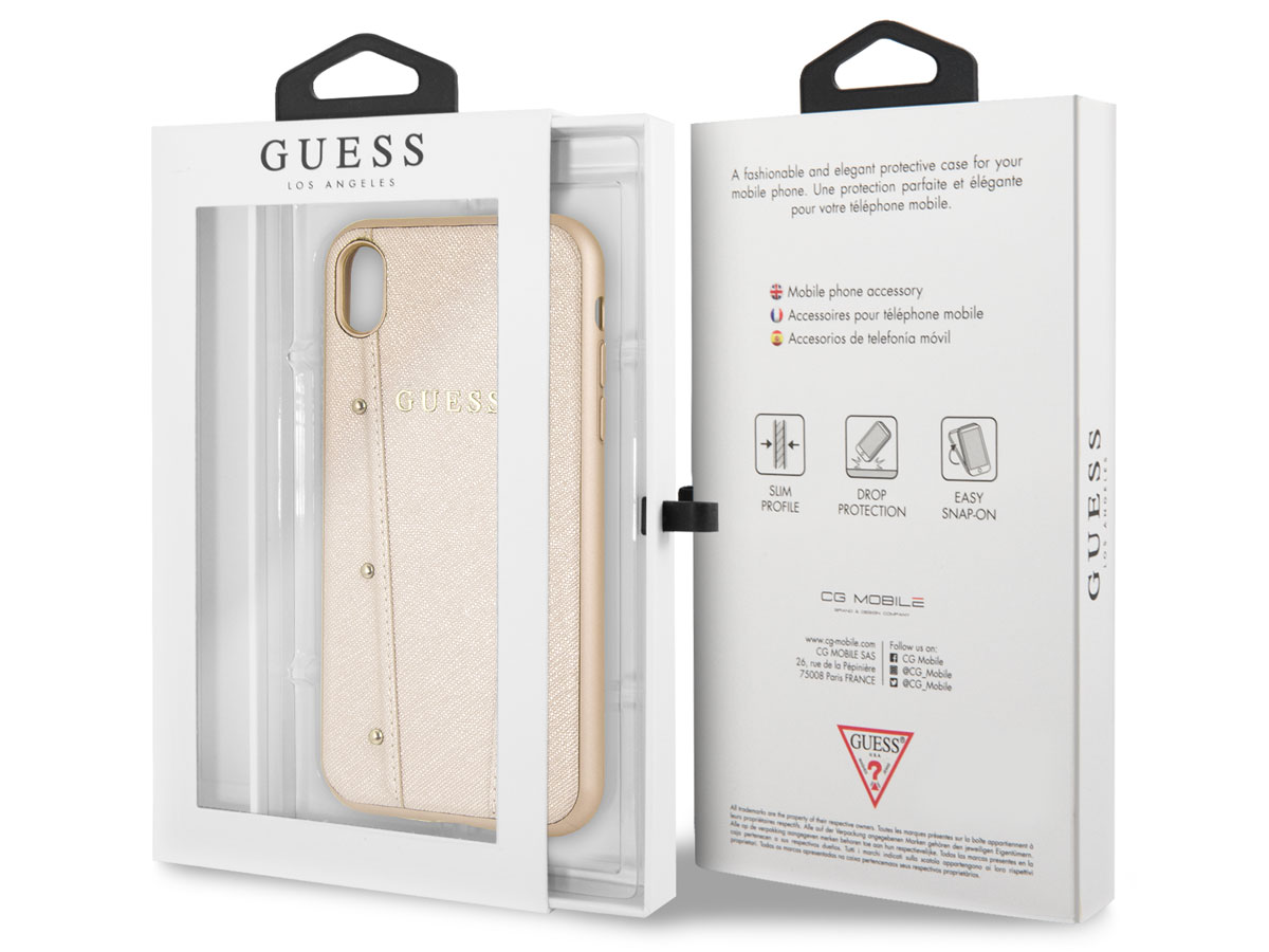 Guess Kaia Studs Case Goud - iPhone XR hoesje