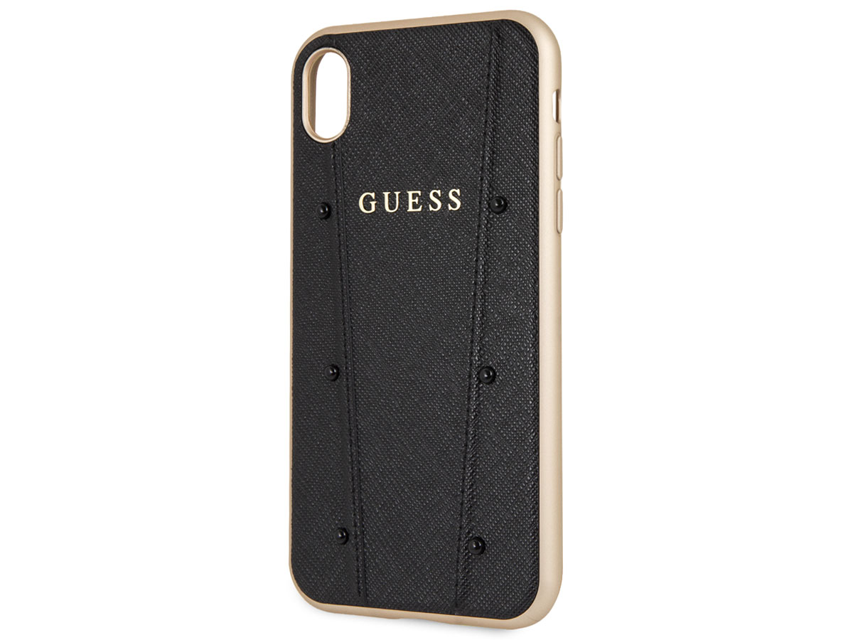 Guess Kaia Studs Case Zwart - iPhone XR hoesje