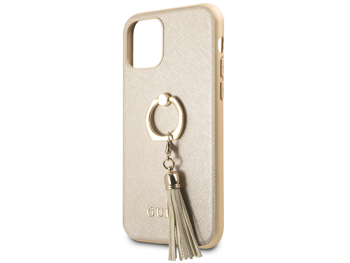 Guess Tassel iRing Case Goud - iPhone XR hoesje