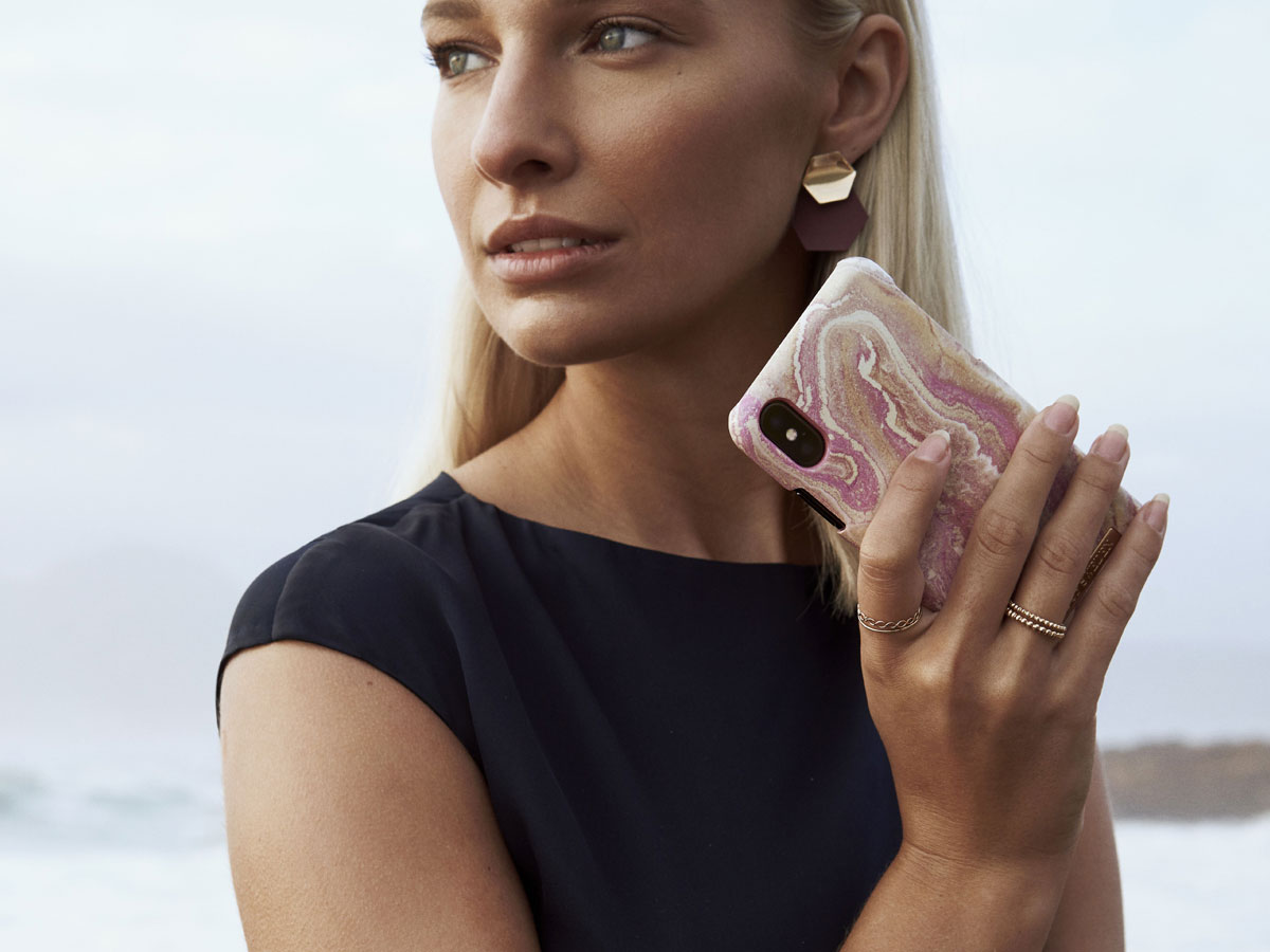 iDeal of Sweden Case Golden Blush Marble - iPhone XR hoesje