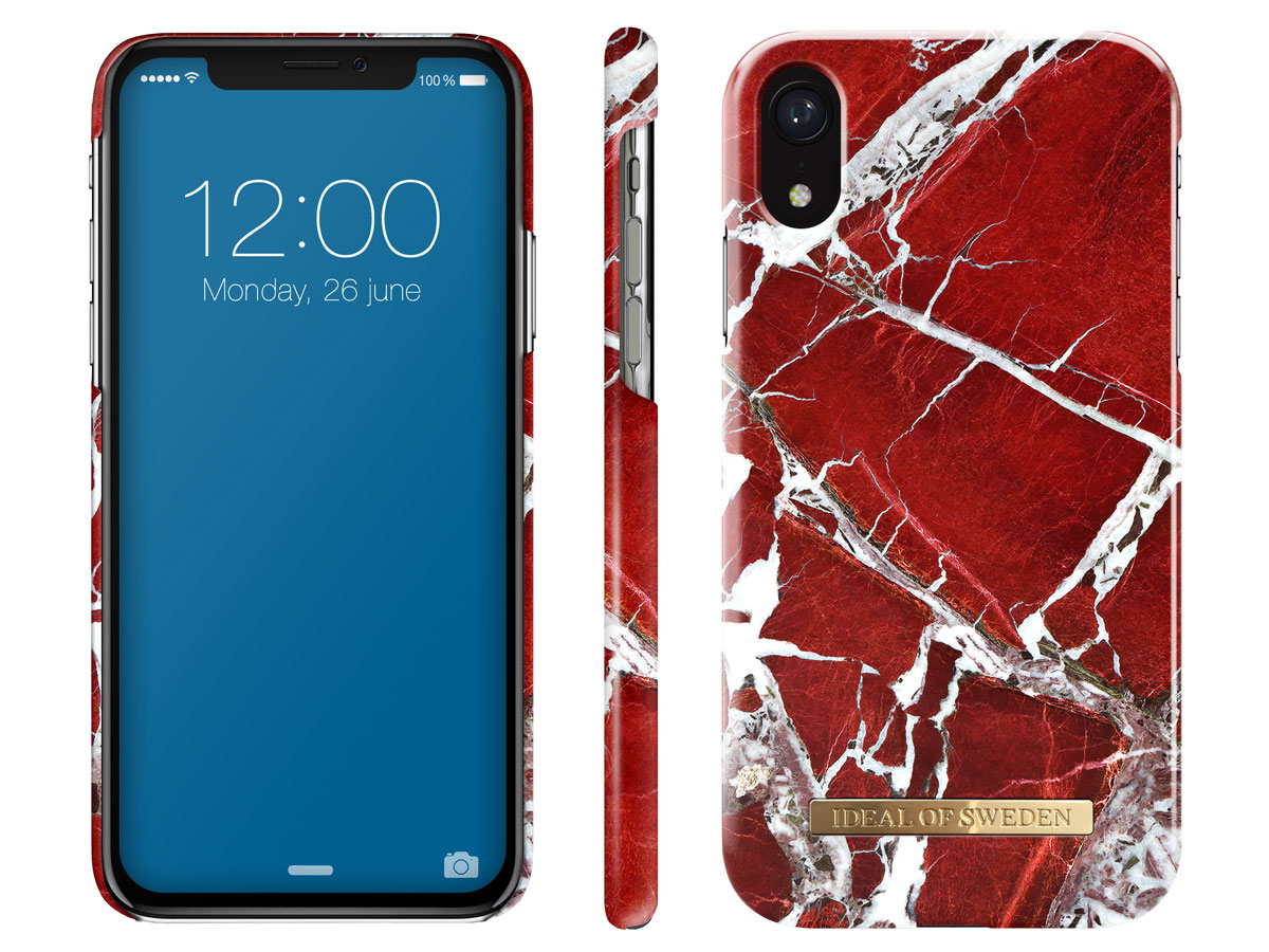 iDeal of Sweden Case Scarlet Red Marble - iPhone XR hoesje