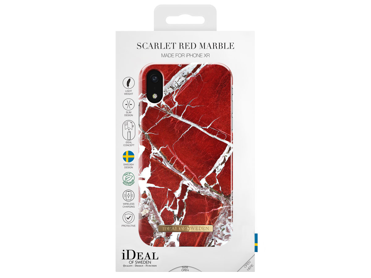 iDeal of Sweden Case Scarlet Red Marble - iPhone XR hoesje