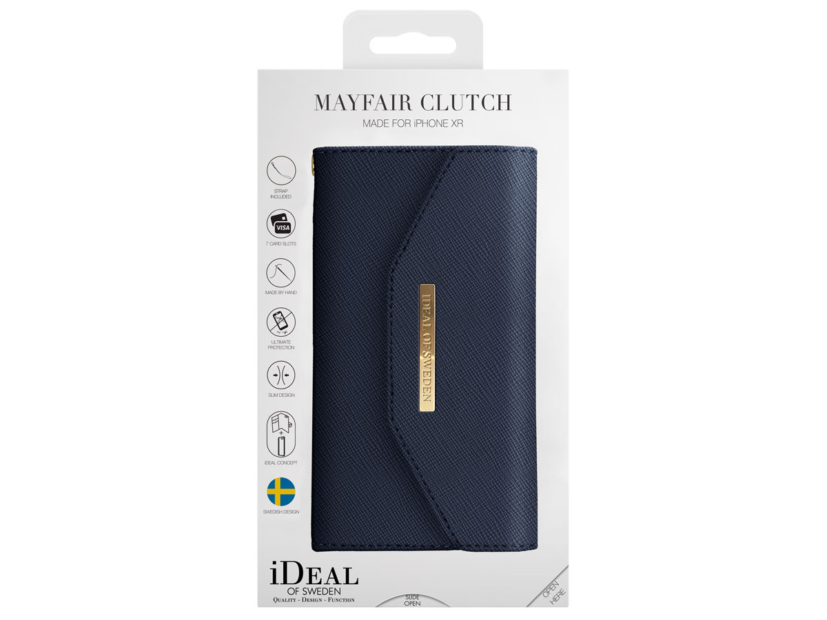 iDeal of Sweden Mayfair Clutch Navy - iPhone XR Hoesje