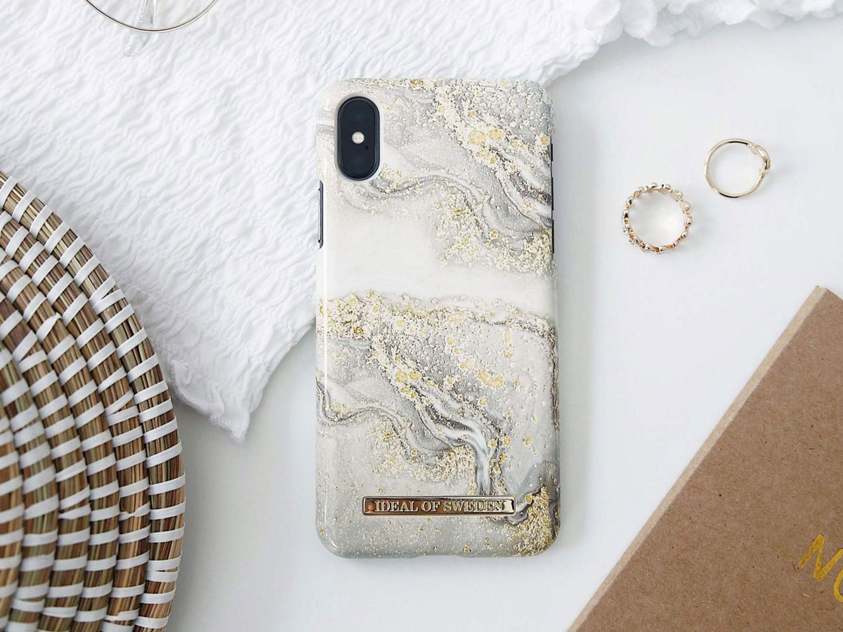 iDeal of Sweden Case Sparkle Greige Marble - iPhone XR hoesje