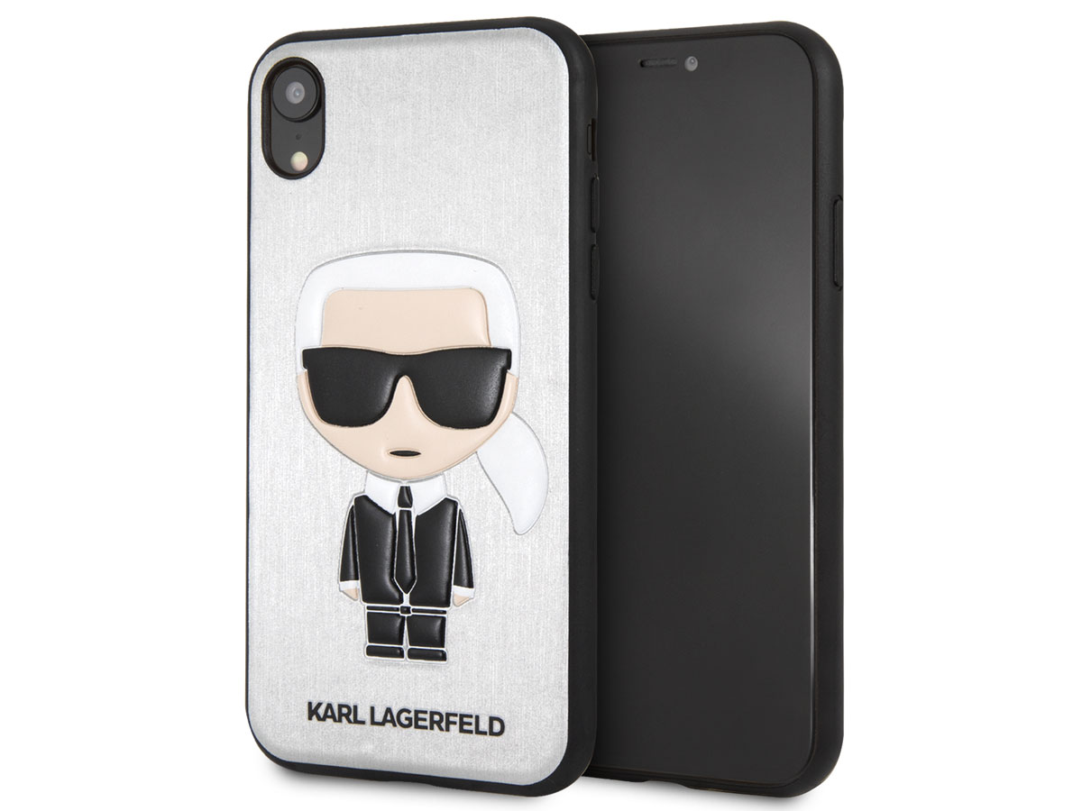 Karl Lagerfeld Iconic Case Zilver - iPhone XR hoesje