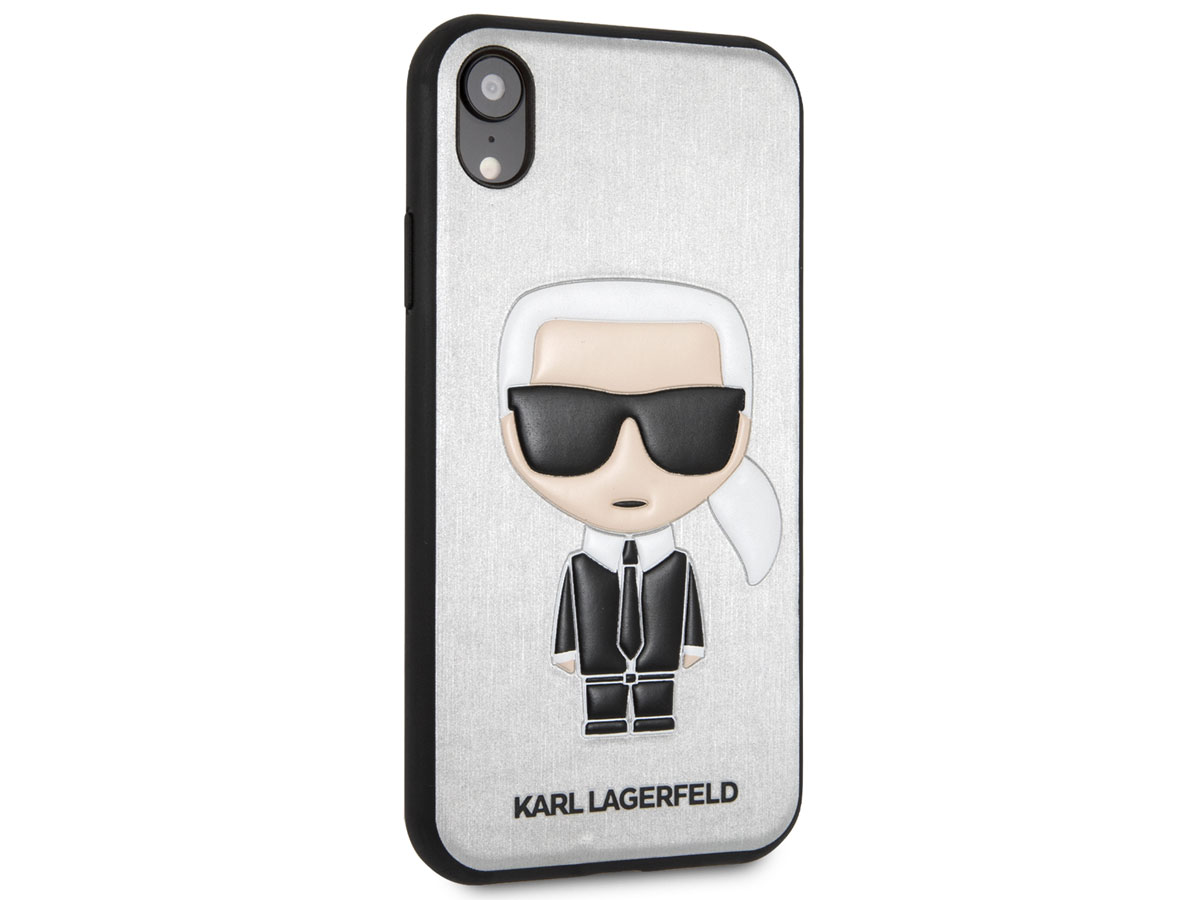 Karl Lagerfeld Iconic Case Zilver - iPhone XR hoesje