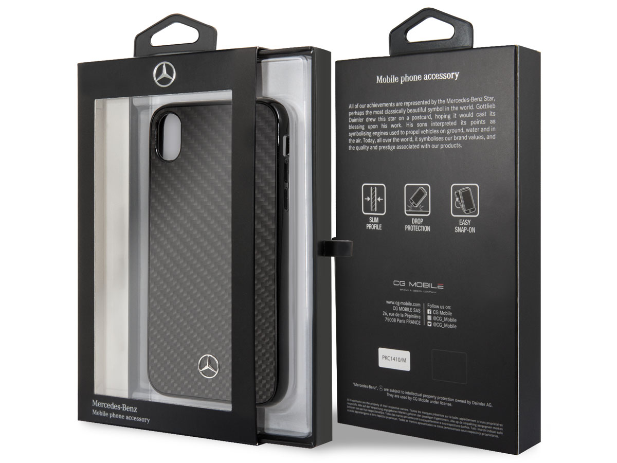 Mercedes-Benz Carbon Fiber Case - iPhone XR Hoesje