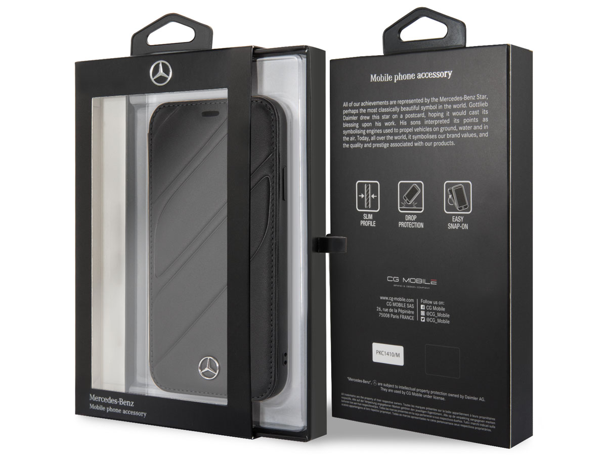 Mercedes-Benz Organic Folio Zwart - iPhone XR Hoesje