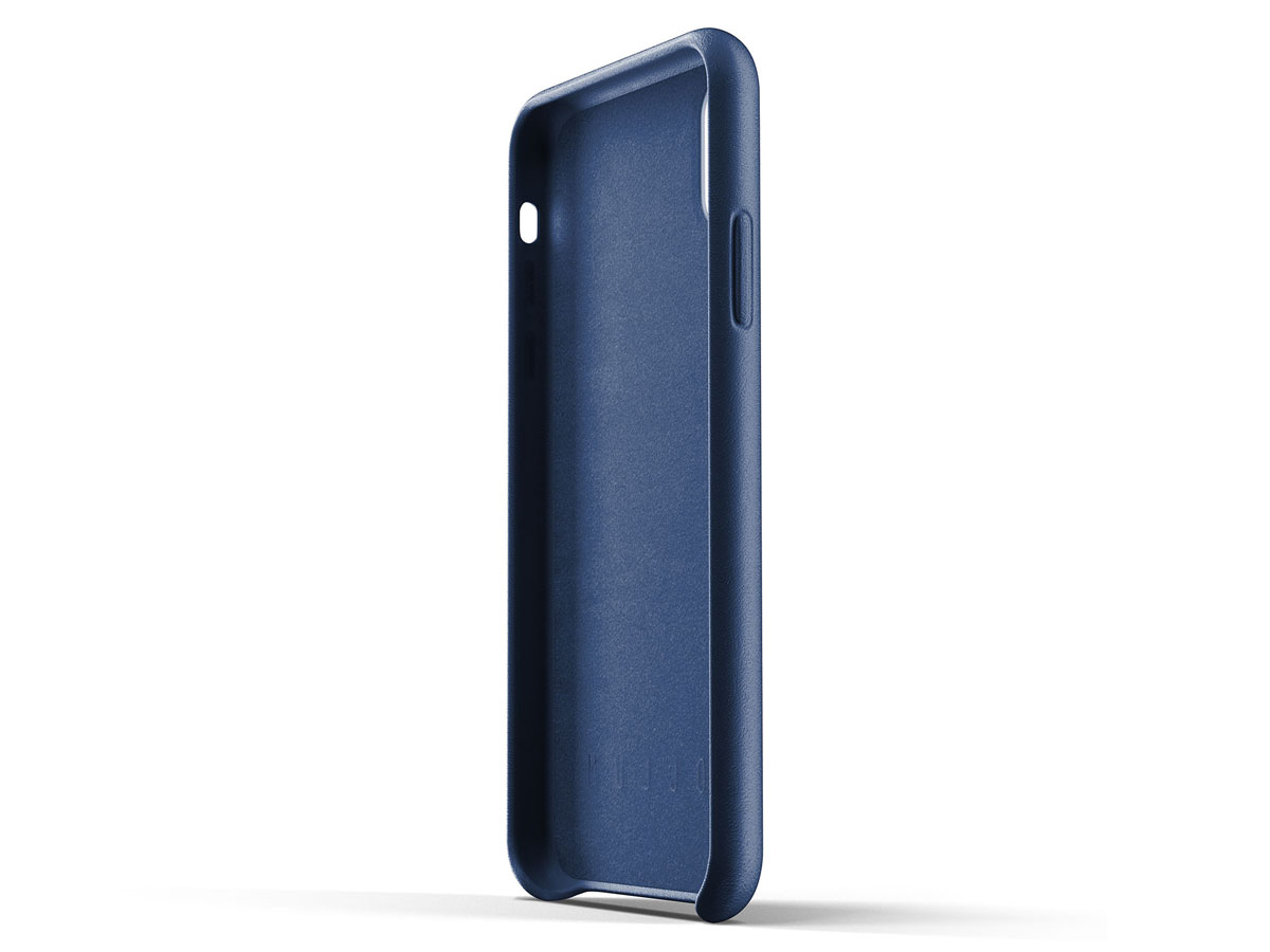 Mujjo Full Leather Case Blauw Leer - iPhone XR Hoesje