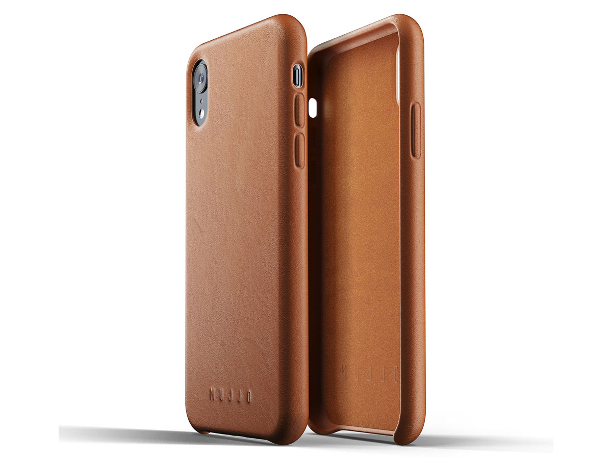 Mujjo Full Leather Case Tan Leer - iPhone XR Hoesje