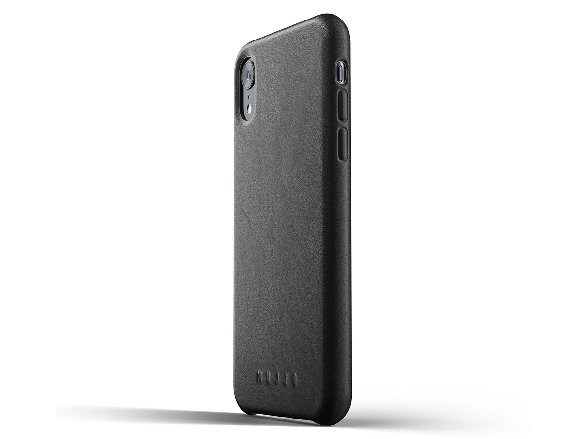 Mujjo Full Leather Case Zwart Leer - iPhone XR Hoesje