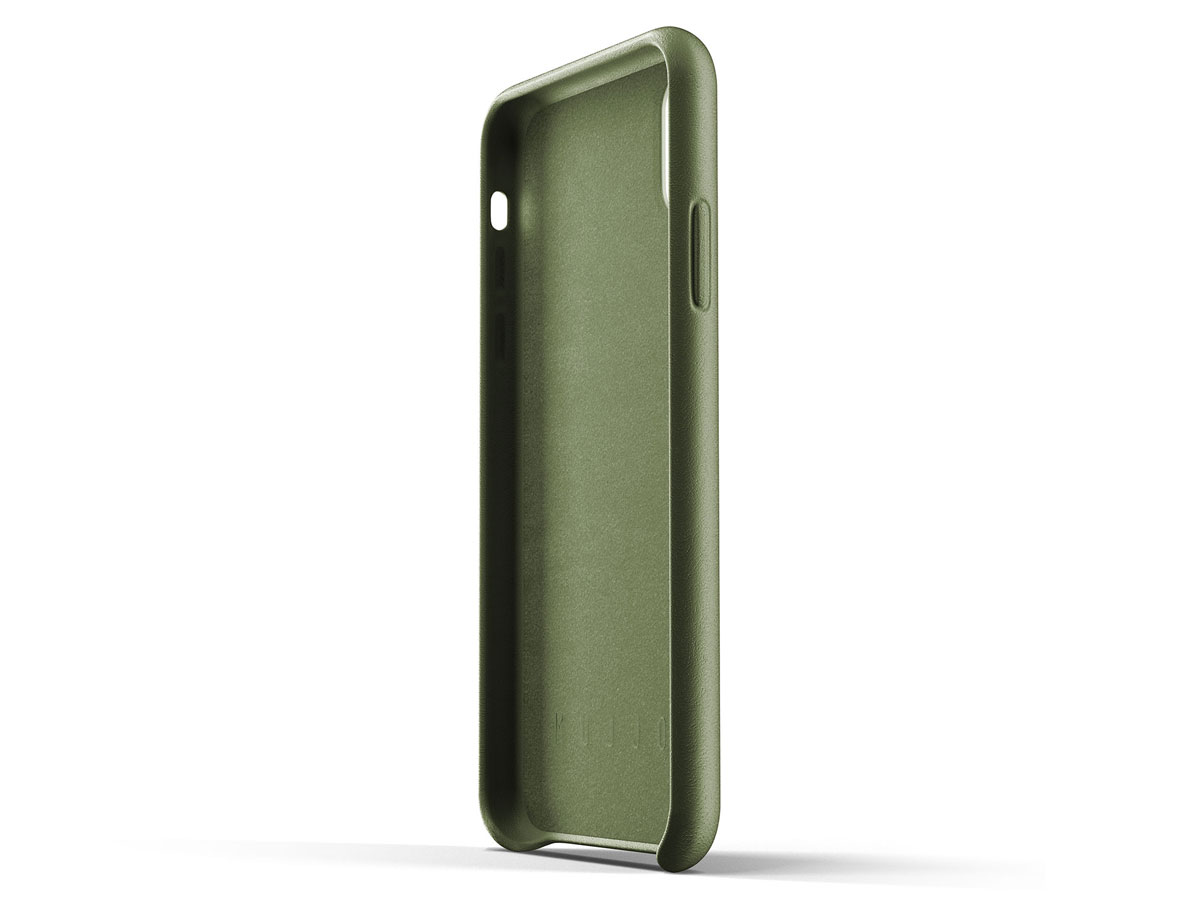 Mujjo Full Leather Wallet Olive - iPhone XR hoesje