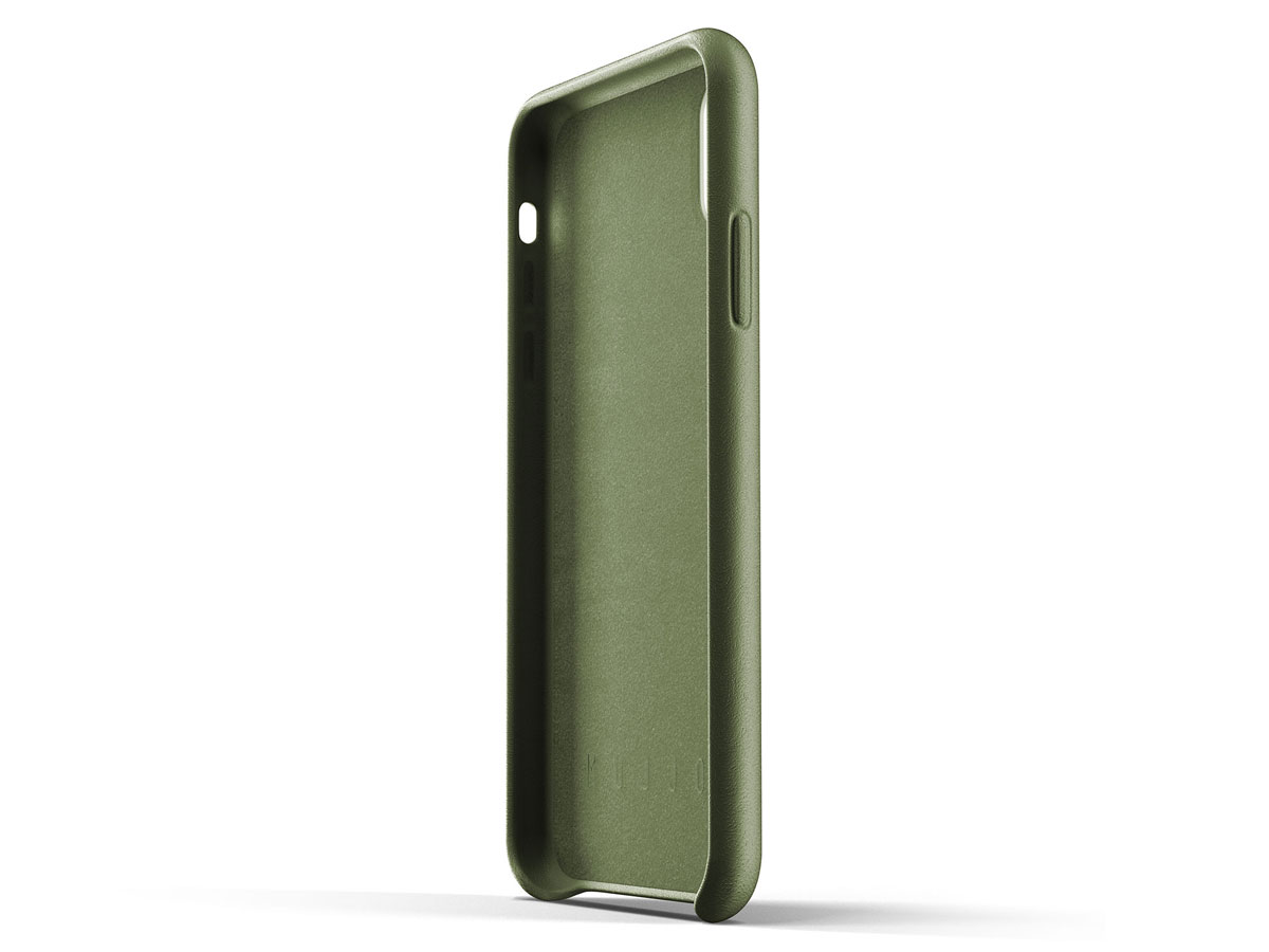 Mujjo Full Leather Wallet Olive iPhone XR hoesje