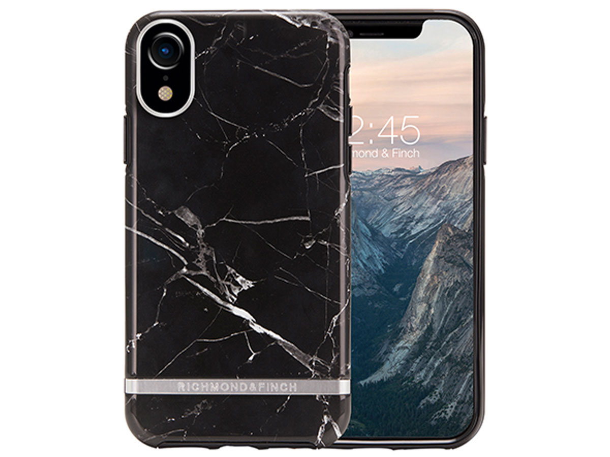 Richmond & Finch Black Marble Case - iPhone XR hoesje