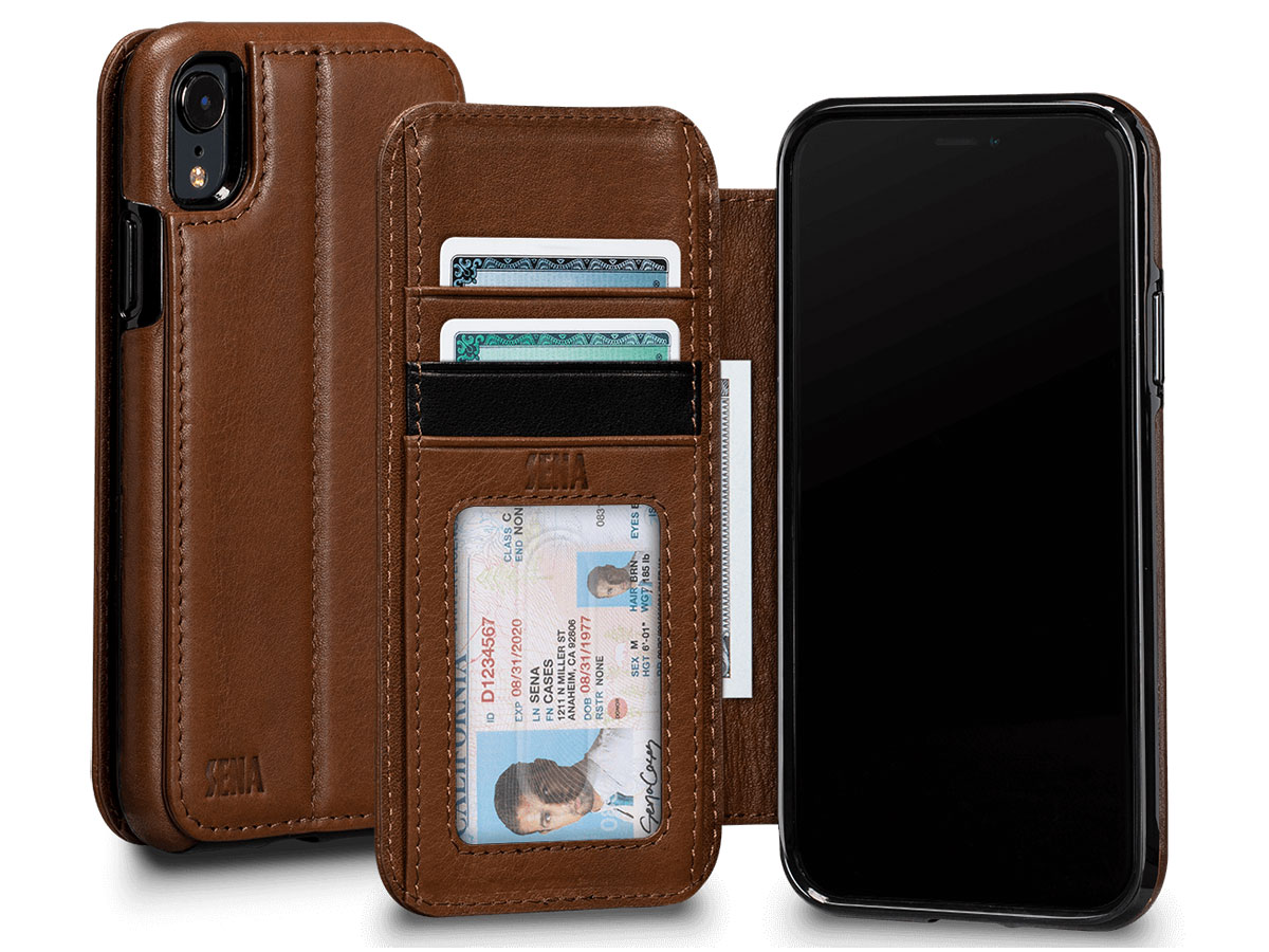 Nutteloos vervaldatum of Sena Deen Wallet Book Bruin | iPhone XR Hoesje Leer